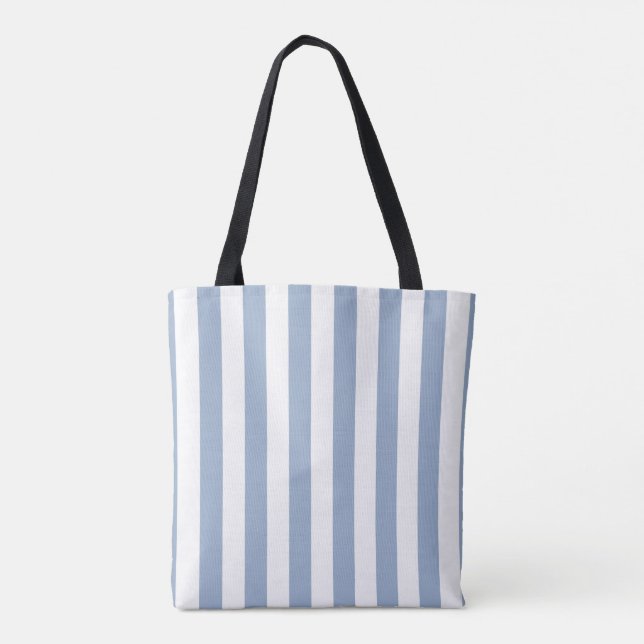 Sac fourre-tout, rayure bleue et blanche verticale (Dos)