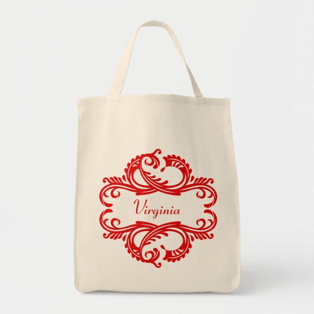 Sac fourre-tout Red Chic Damask (Devant)