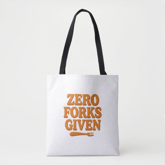 Sac fourre-tout rétro drôle « Zero Fourchettes Don (Devant)