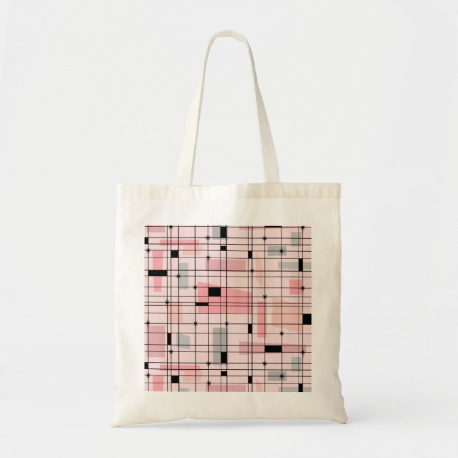 Sac fourre-tout Retro Pink Grid et Starburst (Devant)