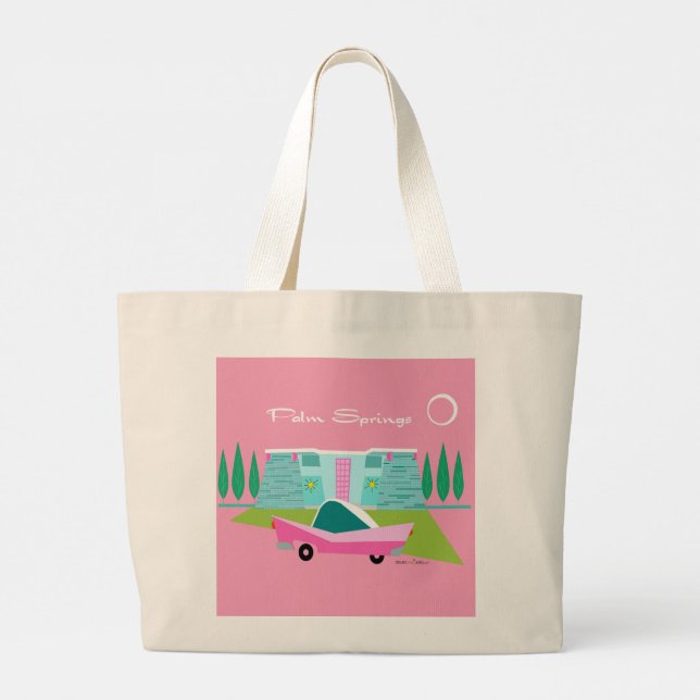 Sac fourre-tout Retro Pink Palm Springs (Dos)