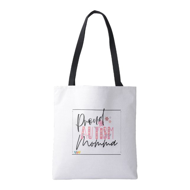 Sac fourre-tout réutilisable de maman fière de l'a (Proud Autism Momma Shopping reusable tote bag)