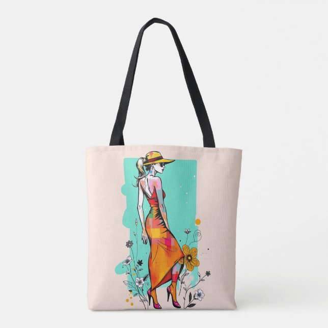 Sac fourre-tout rêve botanique Pop Art 🌈🌼 (Dos)