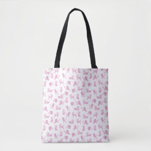 Sac fourre-tout rose à caniche