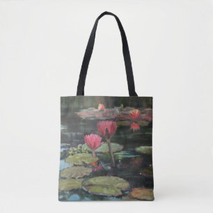 Sac fourre-tout rose à étang de lis