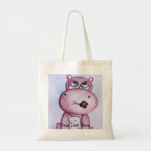 Sac fourre-tout rose à hippopotame