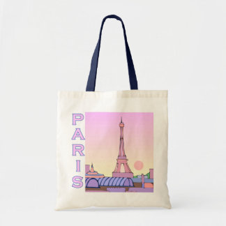 Sac fourre-tout rose à illustration de Paris