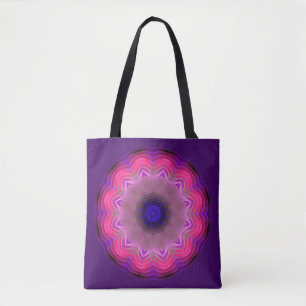 Sac fourre-tout rose à impression de mandala tout