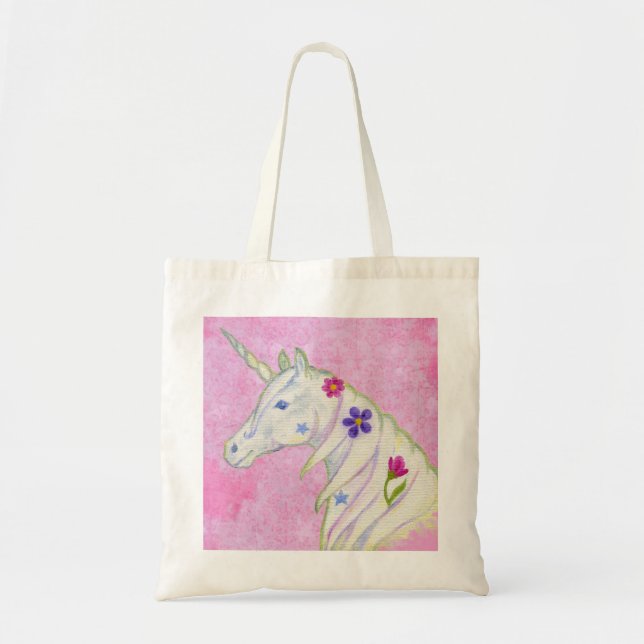Sac fourre-tout rose à licorne (Devant)