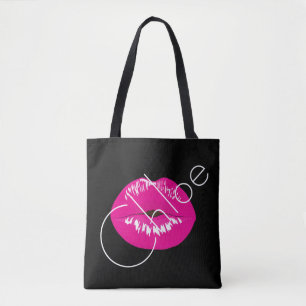 Sac fourre-tout rose à personnaliser de nom de