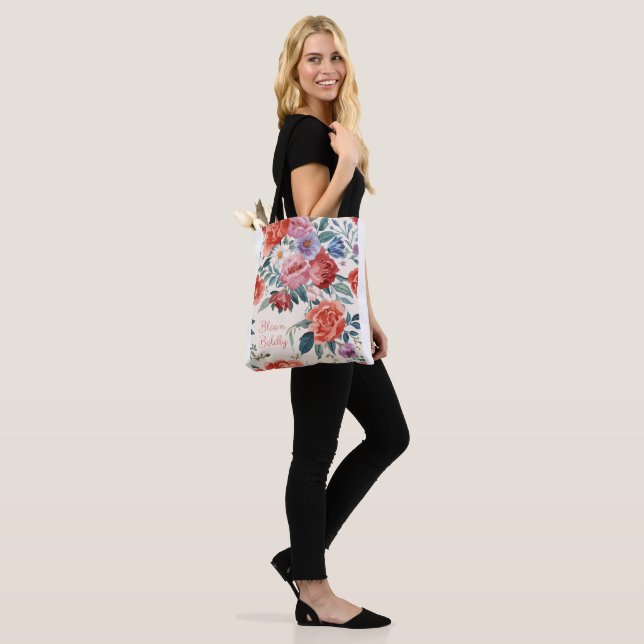 Sac fourre-tout rose aquarelle  (Sur le modèle)