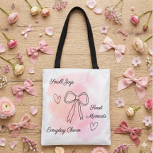 Sac fourre-tout rose coquette en aquarelle personn