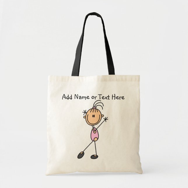 Sac fourre-tout rose customisé à gymnaste de (Devant)