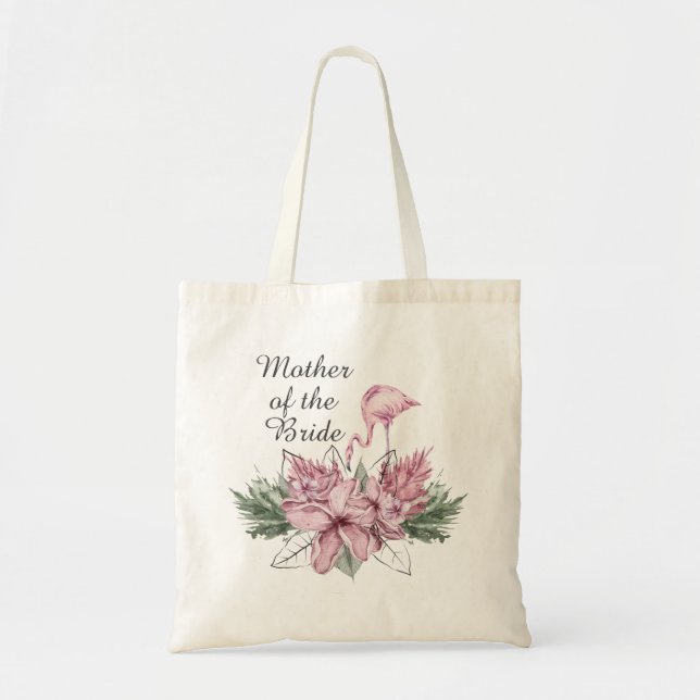 Sac fourre-tout rose flamingo floral pour la mère  (Devant)