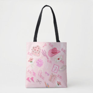 Sac fourre-tout rose kawaii féminin.