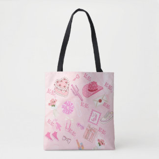Sac fourre-tout rose kawaii féminin.