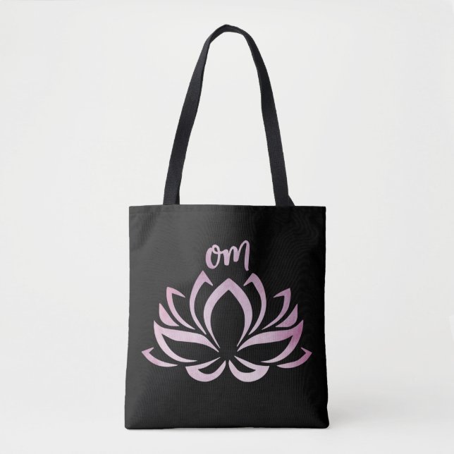 Sac fourre-tout rose Lotus Om (Devant)