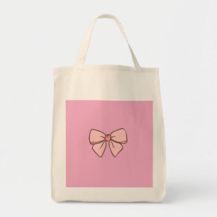 Sac fourre-tout rose pastel noeud papillons
