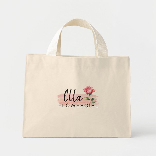 Sac fourre-tout Rose rose Fille aux fleurs – Préci (Devant)