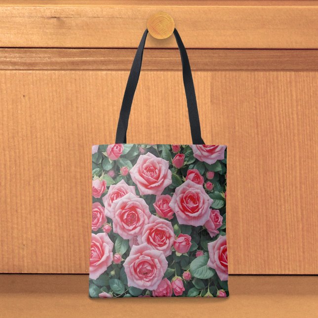 Sac fourre-tout Roses roses (Tote bag with pink roses)