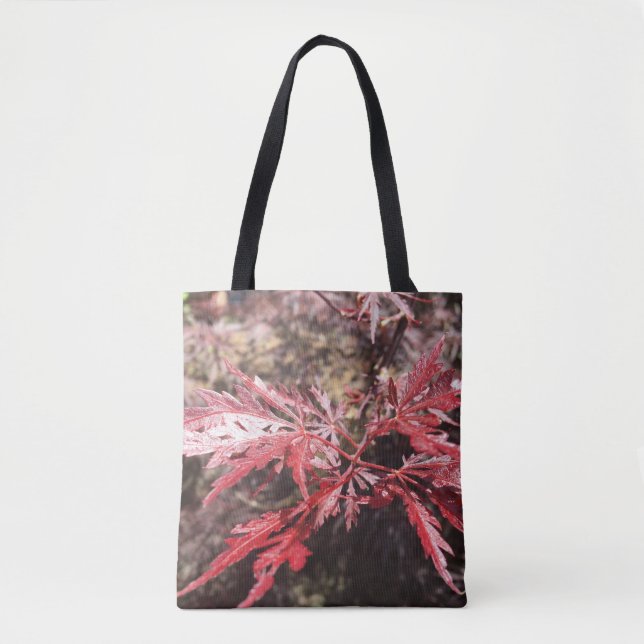 Sac fourre-tout rouge à feuille (Devant)