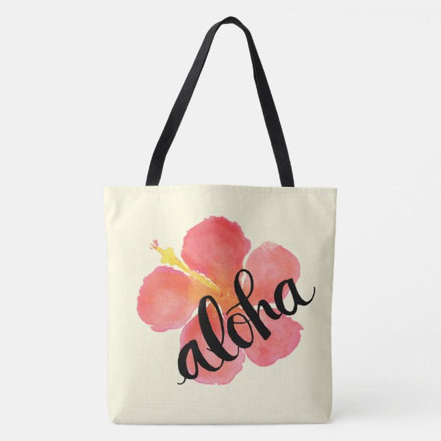 Sac fourre-tout rouge à ketmie Aloha (Devant)