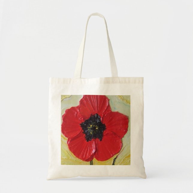 Sac fourre-tout rouge à pavot (Devant)