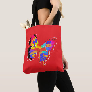 Sac fourre-tout rouge papillon