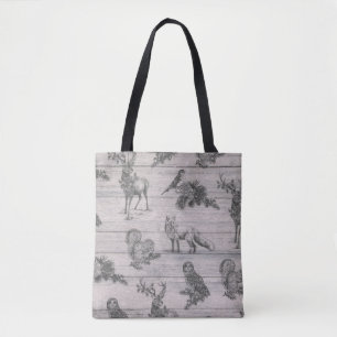Sac fourre-tout rustique à hiver de pays en bois