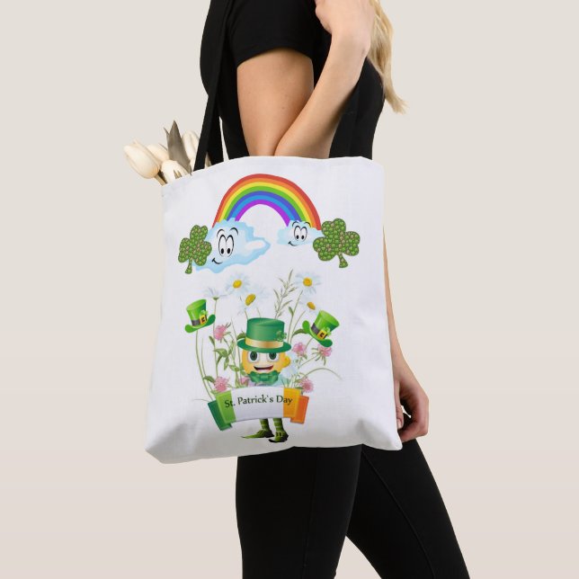Sac fourre-tout Saint Patrick's Day Rainbow (De près)