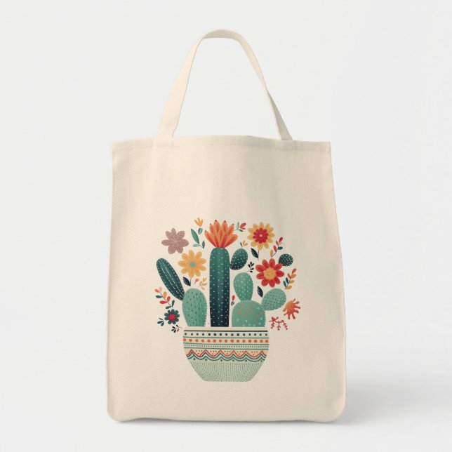 Sac fourre-tout scandinave Succulent (Devant)