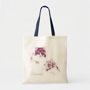 Sac fourre-tout sibérien à chats d'illustrations