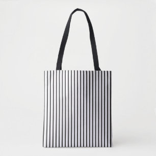 Sac fourre-tout simple à rayures noir et blanc