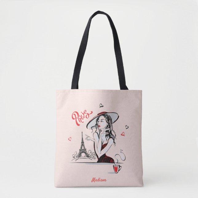 Sac fourre-tout Sketch Girl Paris (Devant)