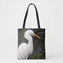 sac fourre-tout Snowy Egret Portrait Design