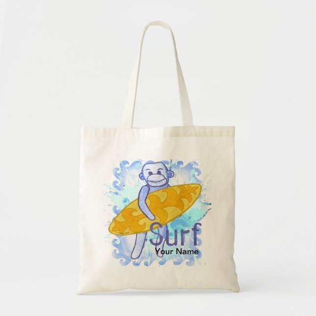 Sac fourre-tout Sock Monkey Surfer (Devant)