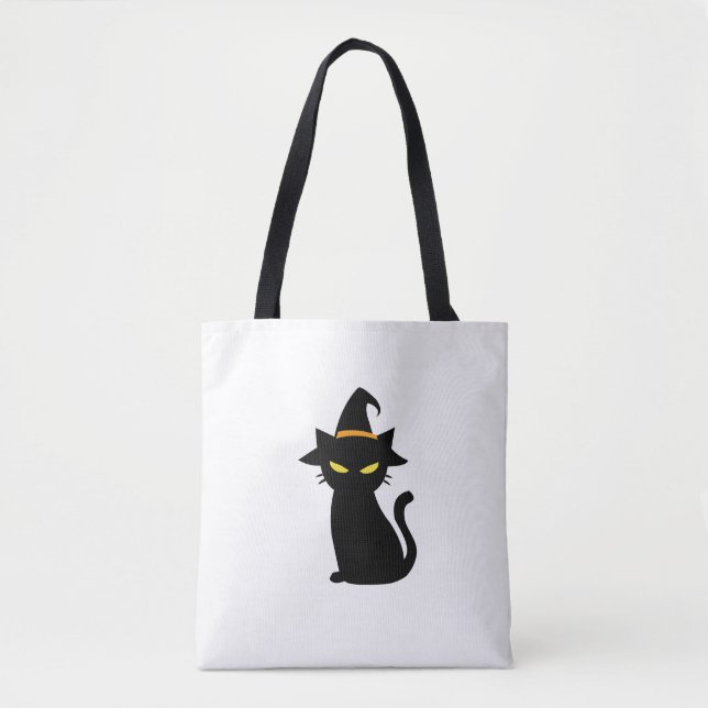 Sac fourre-tout sorcière chat noir (Devant)