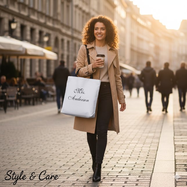 Sac fourre-tout spacieux avec nom moderne imprimé (Modern Name Printed Spacious Tote Bag)