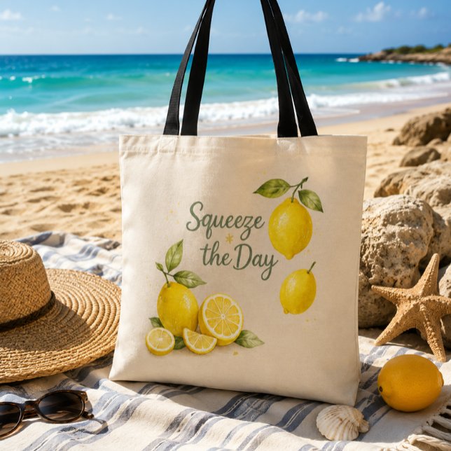 Sac fourre-tout Squeeze the Day Lemon (Créateur téléchargé)