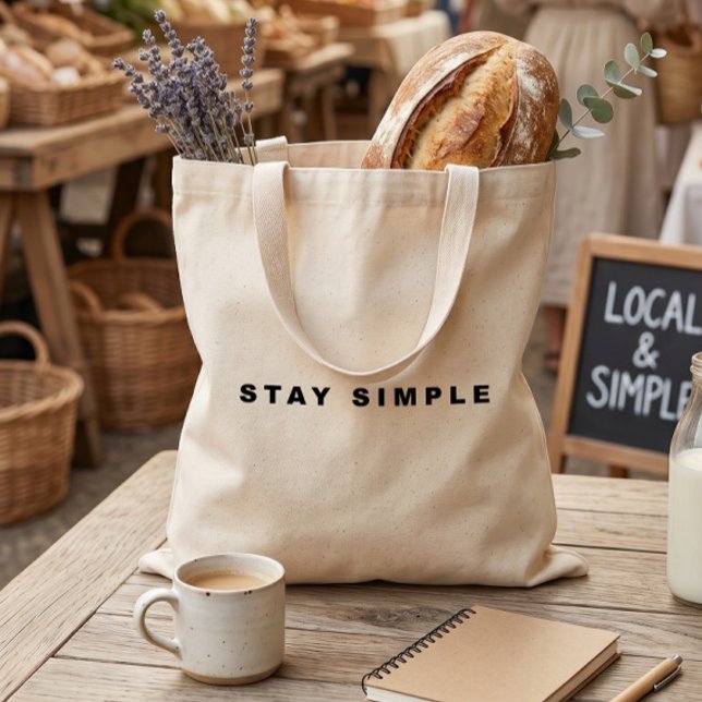 Sac fourre-tout Stay Simple | Esthétique minimalis (Créateur téléchargé)