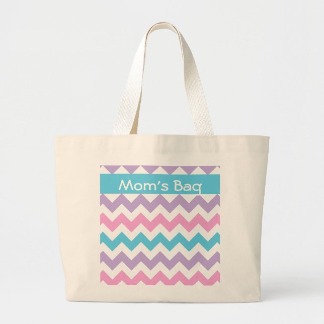 Sac fourre-tout Sur Mesure, Turquoise, Rose, Chevr (Devant)