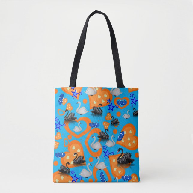 Sac fourre-tout Swan Coeurs orange (Devant)
