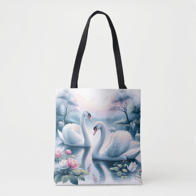 Sac fourre-tout - Swans dans un étang de Lily (Devant)
