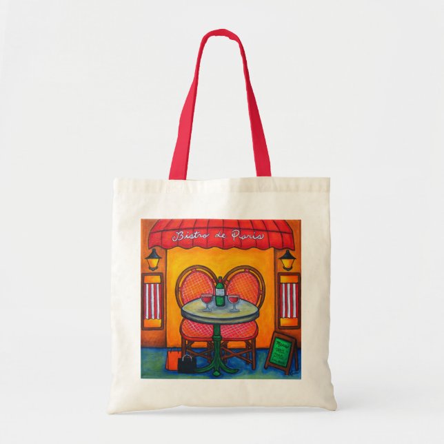 sac fourre-tout "Table pour deux à Paris" (Devant)