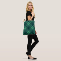 Sac fourre-tout Tartan motif de diamant vert