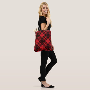 Sac fourre-tout Tartan, motif de diamants rouges