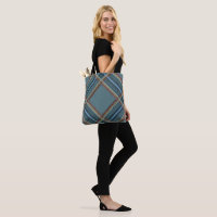 Sac fourre-tout Tartan motif en diamant bleu