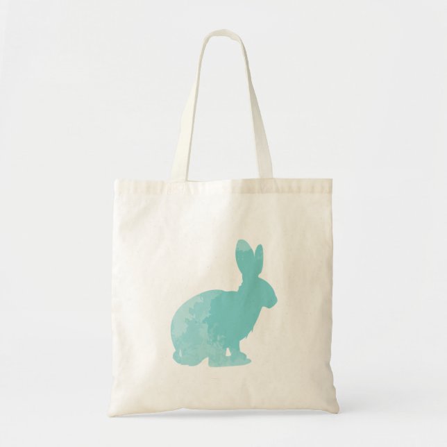 Sac fourre-tout | Teal à la silhouette | de lapin (Devant)
