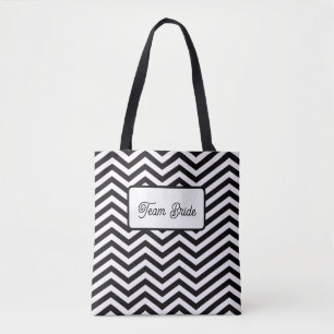 Sac fourre-tout Team bride sur rayures noires et b