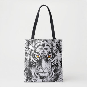 Sac fourre-tout tigre   Tiger   Noir et blanc
